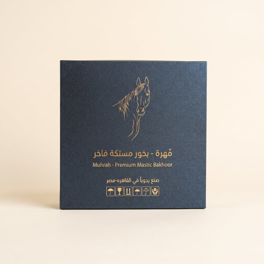 علبة دويتو مُهرة ٥٠ قطعة باللون الكحلي بإيمبلم الفرس الذهبي